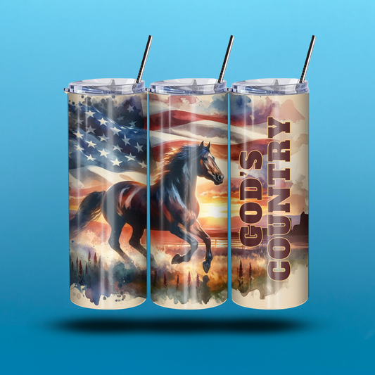 God’s Country 20-Ounce Skinny Stainless Steel Tumbler