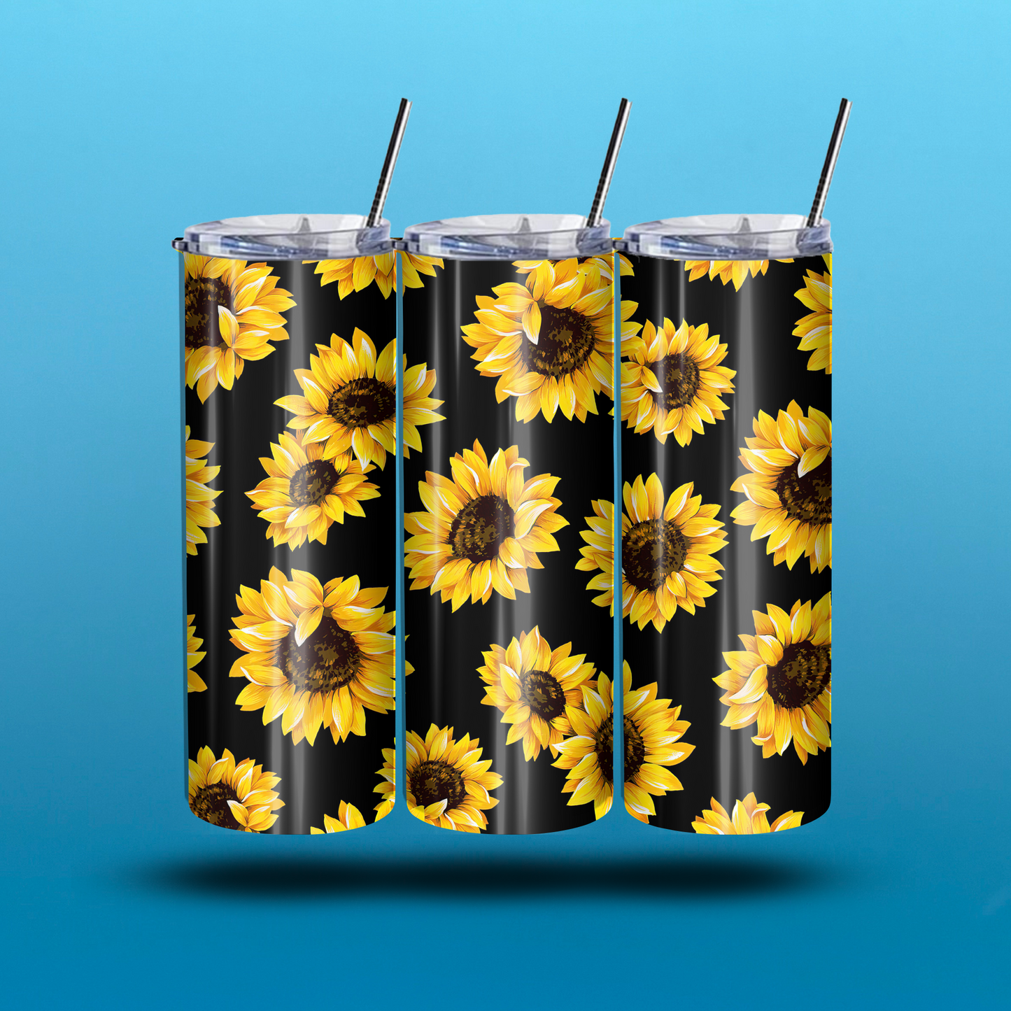 Sunflower 20-Ounce Skinny Stainless Steel Tumbler