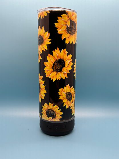 Sunflower 20-Ounce Skinny Stainless Steel Bluetooth Tumbler