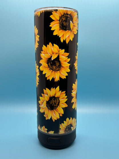 Sunflower 20-Ounce Skinny Stainless Steel Bluetooth Tumbler