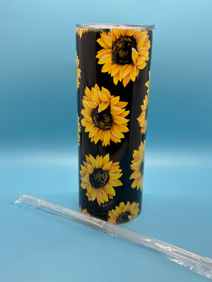 Sunflower 20-Ounce Skinny Stainless Steel Tumbler