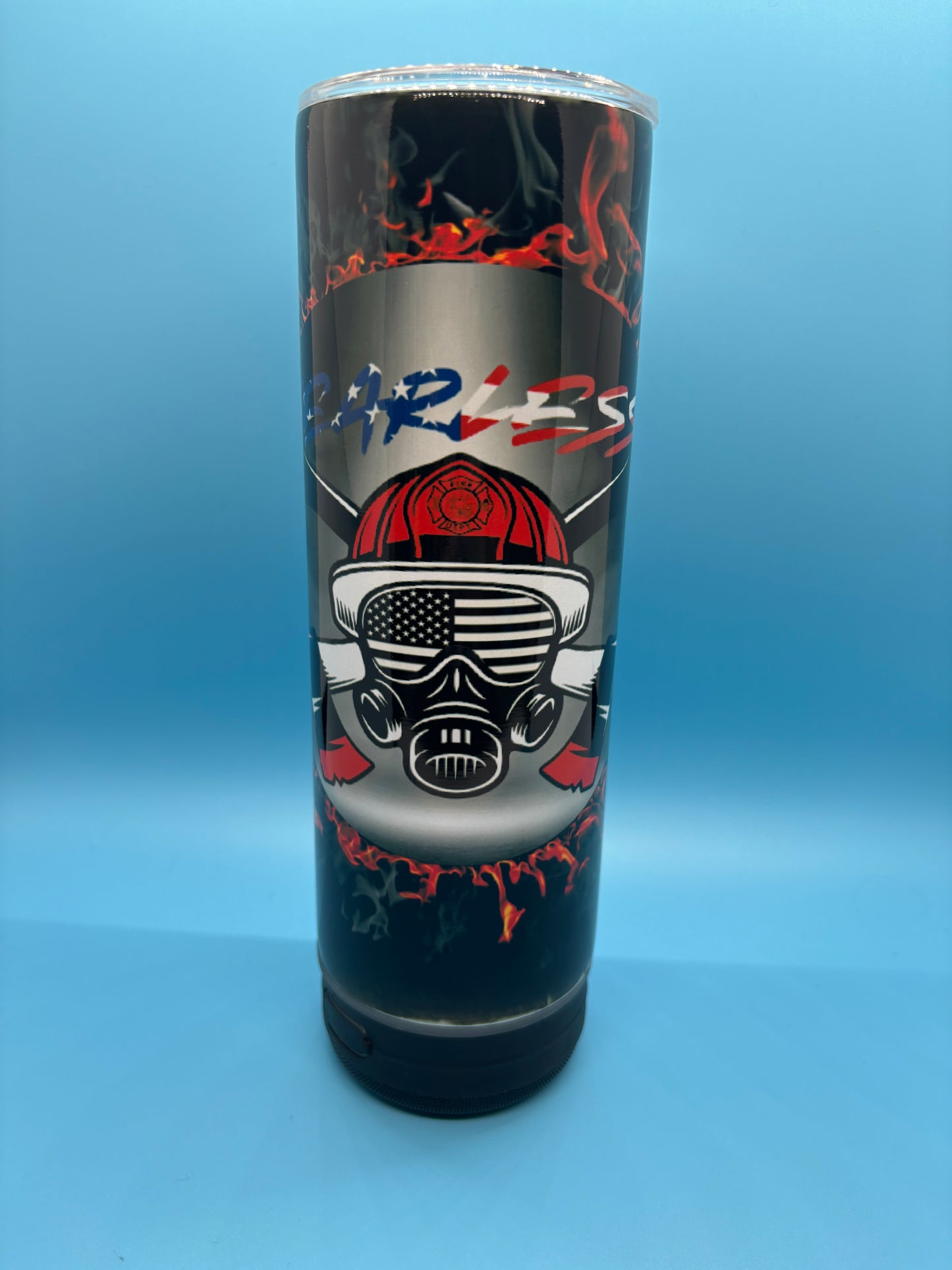 Fearless Firefighter 20-Ounce Skinny Stainless Steel Bluetooth Tumbler