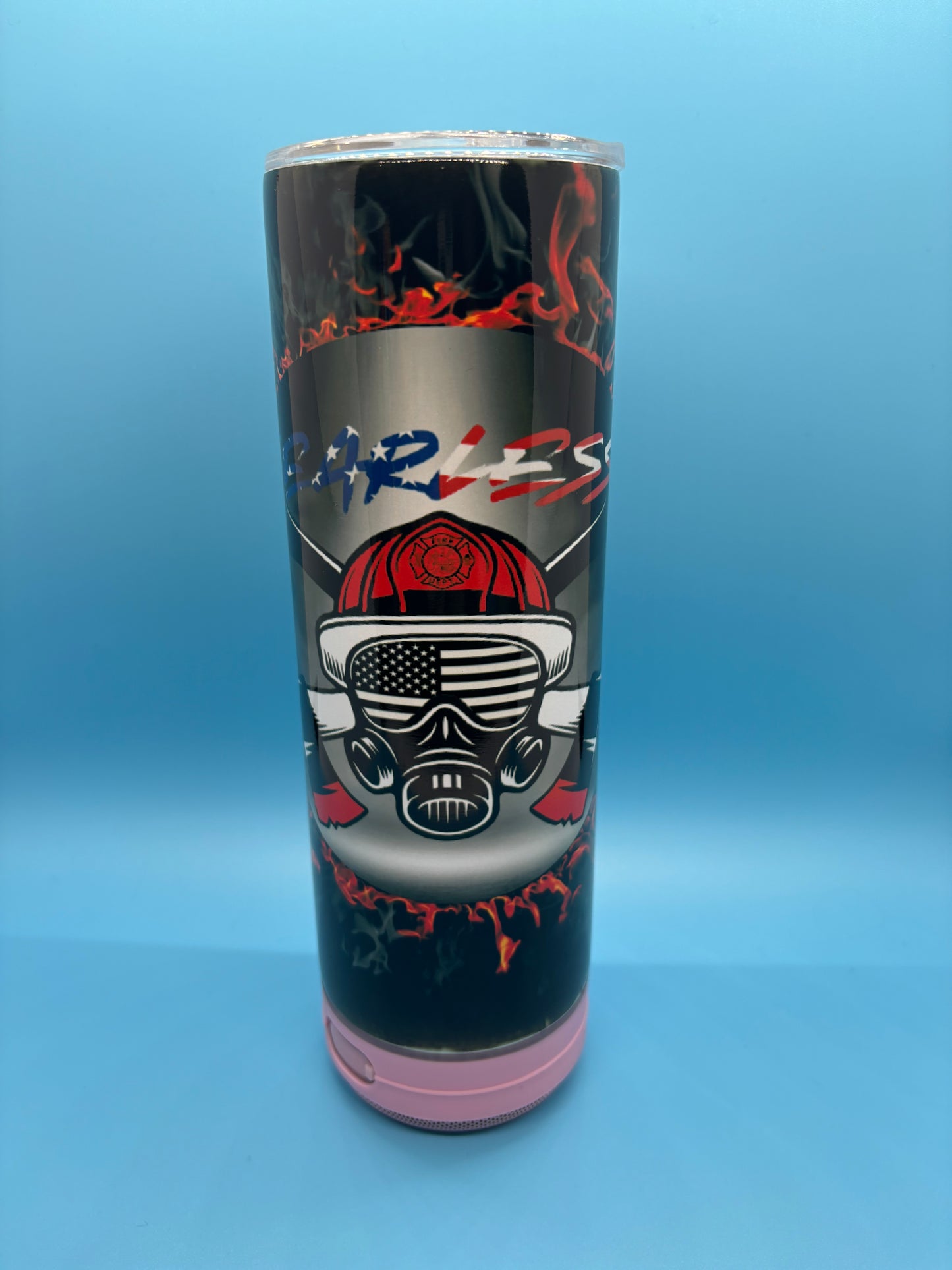 Fearless Firefighter 20-Ounce Skinny Stainless Steel Bluetooth Tumbler