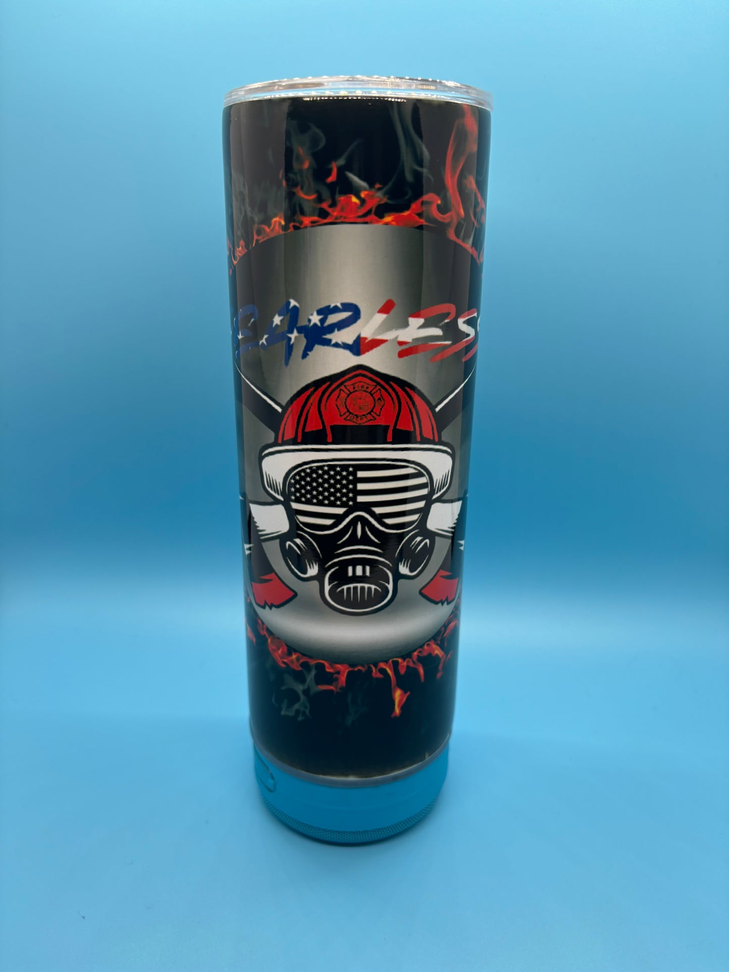 Fearless Firefighter 20-Ounce Skinny Stainless Steel Bluetooth Tumbler