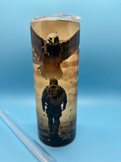 American Soldier 20-Ounce Skinny Stainless Steel Tumbler