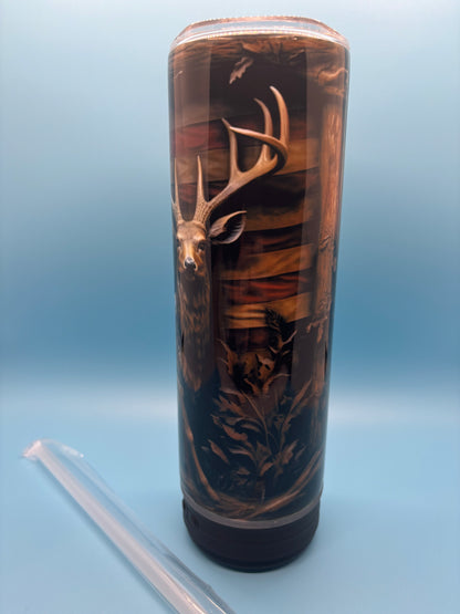 Whitetail Buck 20-Ounce Skinny Stainless Steel Bluetooth Tumbler