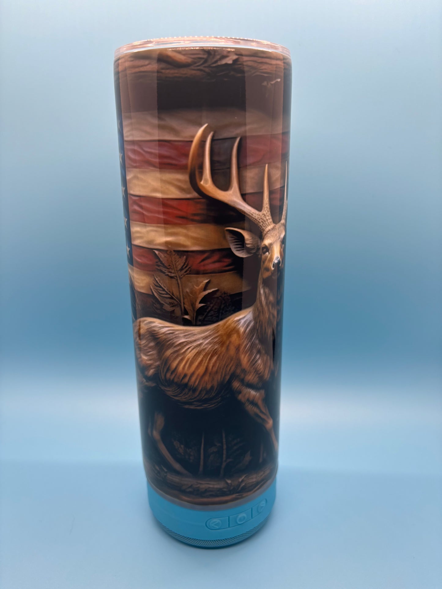 Whitetail Buck 20-Ounce Skinny Stainless Steel Bluetooth Tumbler