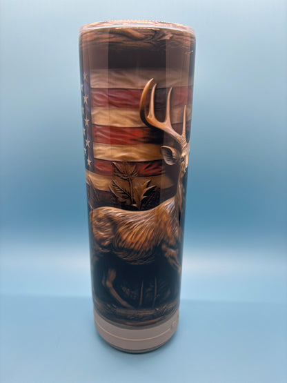 Whitetail Buck 20-Ounce Skinny Stainless Steel Bluetooth Tumbler