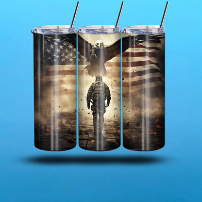 American Soldier 20-Ounce Skinny Stainless Steel Tumbler