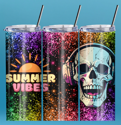 Summer Vibes 20-Ounce Skinny Stainless Steel Tumbler